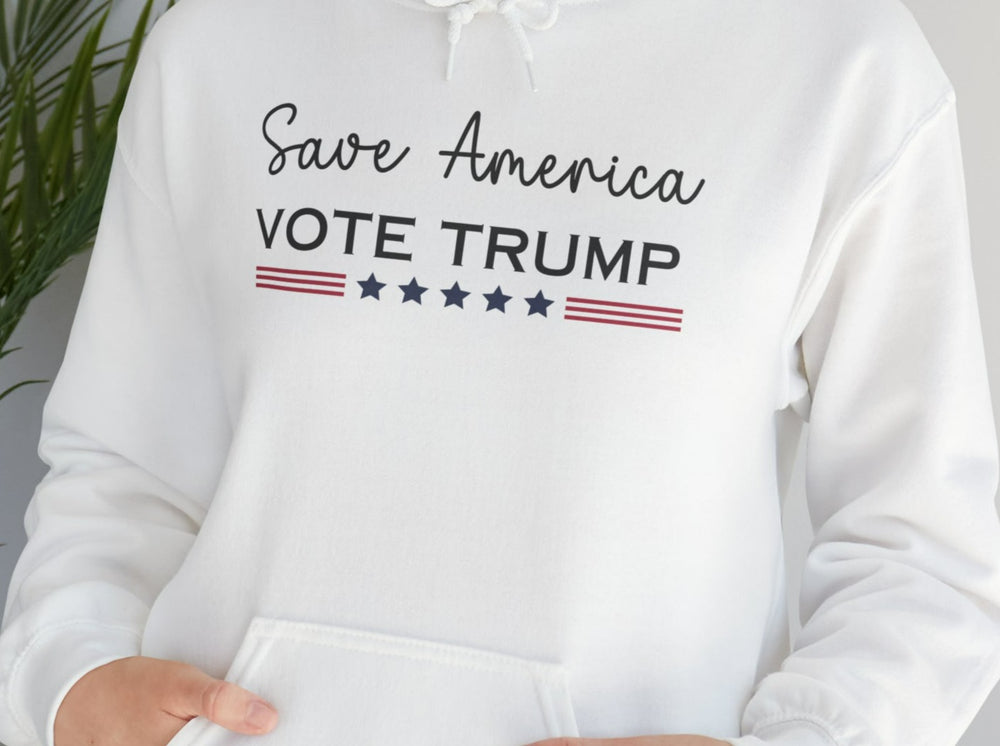 Save America VOTE TRUMP Unisex Heavy Blend™ Hooded Sweatshirt.