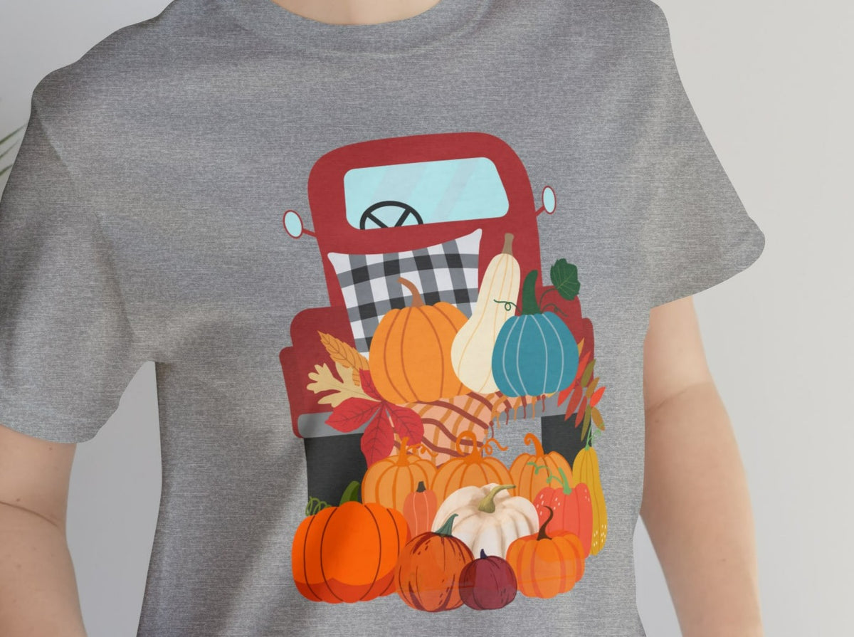 Truck and Pumpkins Unisex Jersey Short Sleeve Tee.