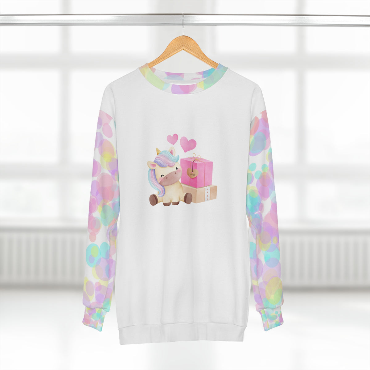 Unicorn World Polka Dot I Love Unicorns Unisex Sweatshirt