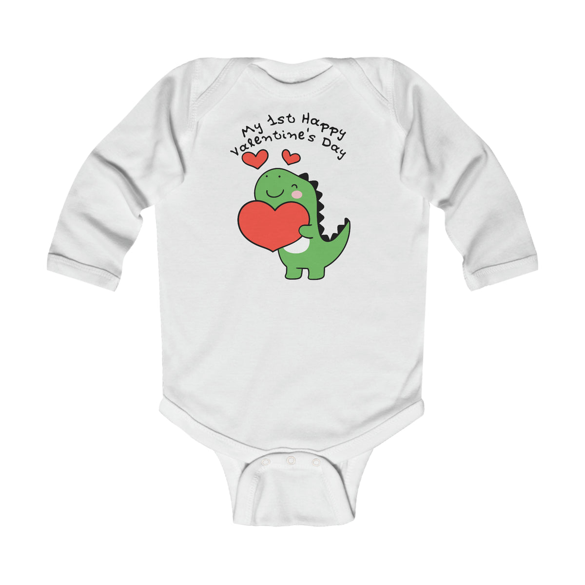 My 1st Happy Valentine's Day Infant Long Sleeve Bodysuit.