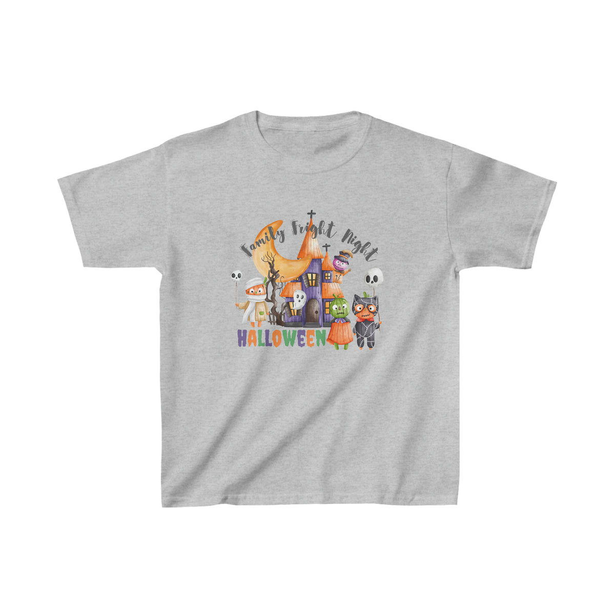 4 Person Family Fright Night Kids Heavy Cotton™ Tee.