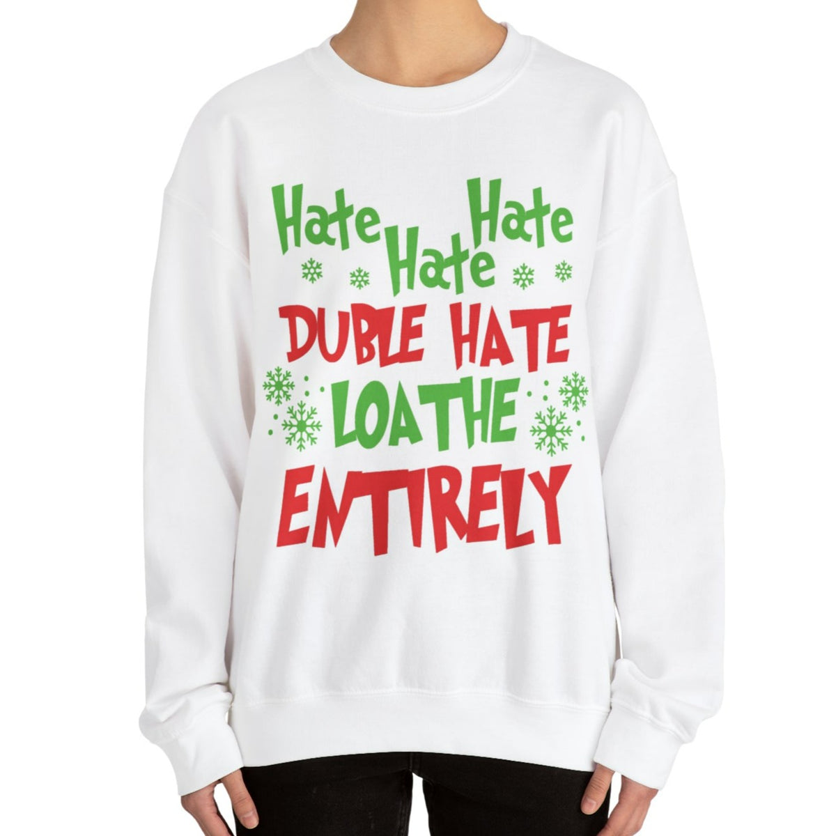 Naughty Grinch Hate Loathe Entirely Unisex Heavy Blend™ Crewneck Sweatshirt