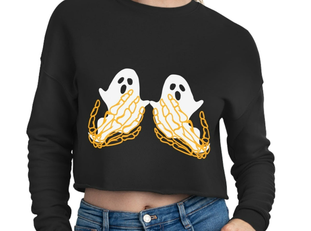 Hand-le the Boo-bies Cropped Sweatshirt.