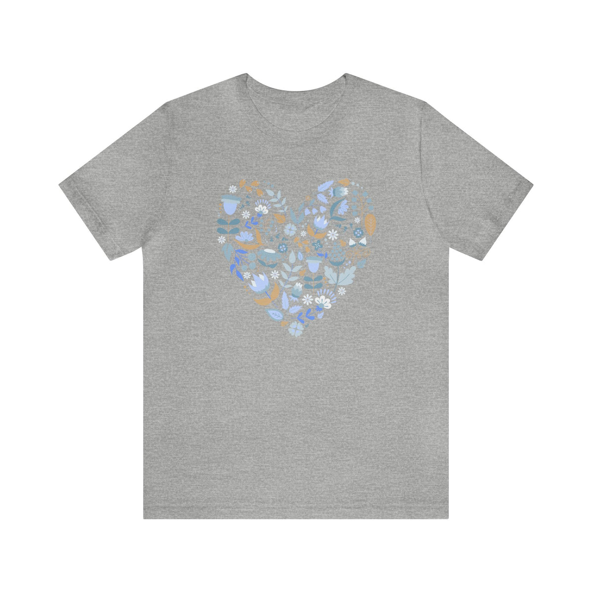 Boho Floral Heart Unisex Jersey Short Sleeve Tee