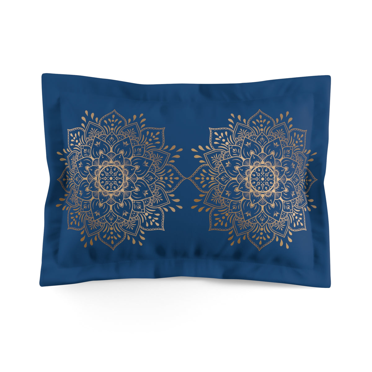 Deep Blue Gold Mandala Sham