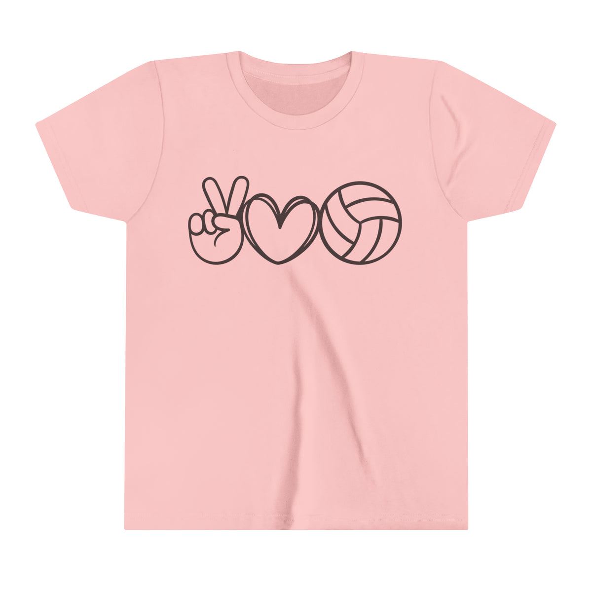 Peace Love Volleyball Youth Short Sleeve Tee.