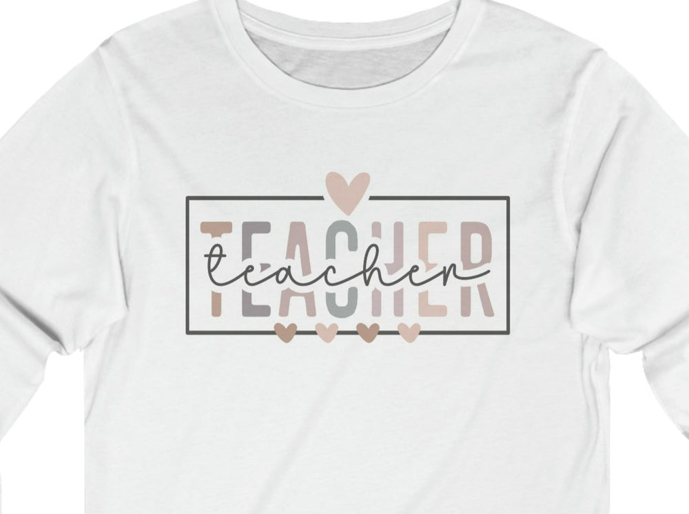 Teacher Hearts Unisex Jersey Long Sleeve Tee.