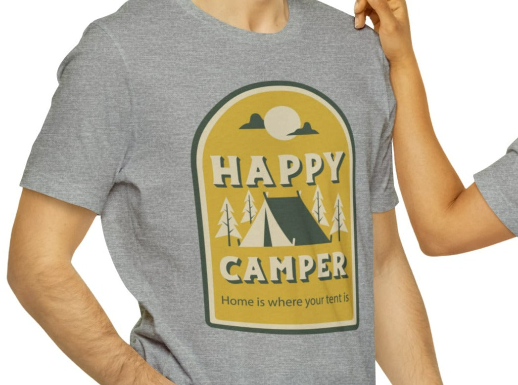 Happy Camper Scene Unisex Jersey Short Sleeve Tee.