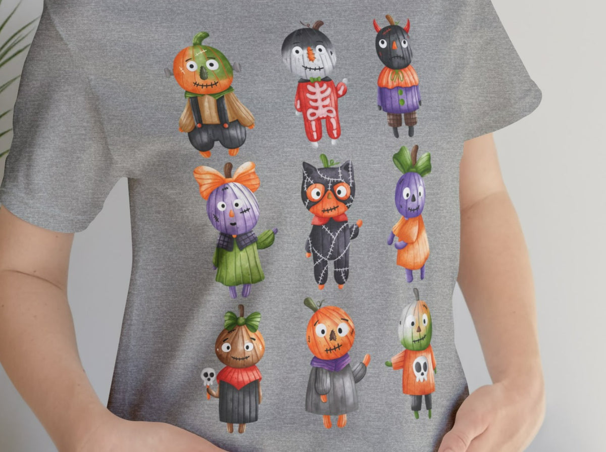 9x9 Halloween Characters Unisex Jersey Short Sleeve Tee.