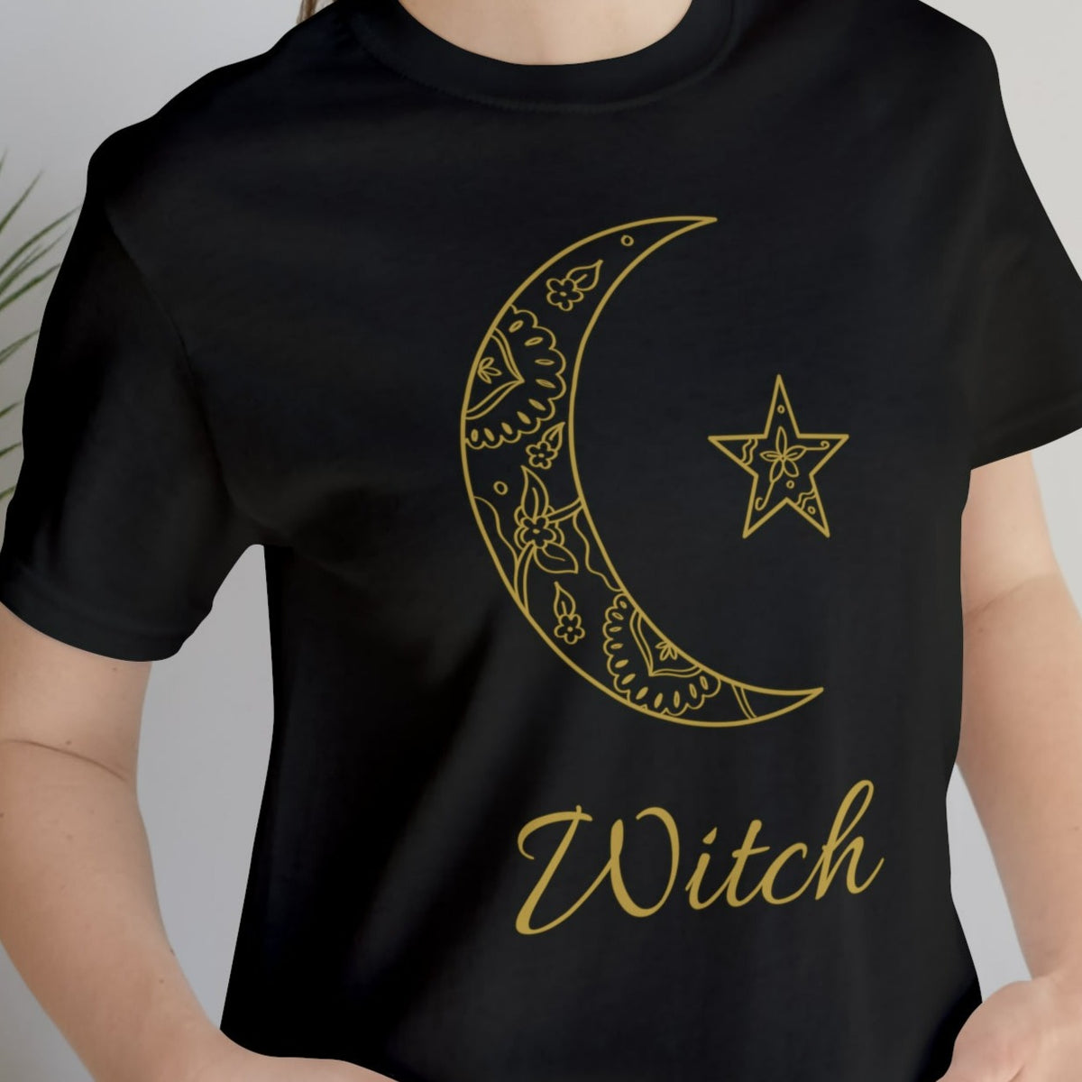 Witch & Crescent Moon Unisex Jersey Short Sleeve Tee