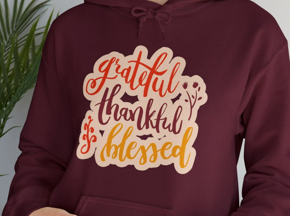 Grateful Thankful Blessed Unisex Heavy Blend™ Hooded Sweatshirt.