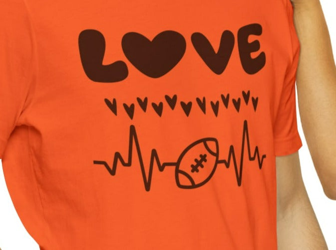 Love Football Unisex Jersey Short Sleeve Tee.