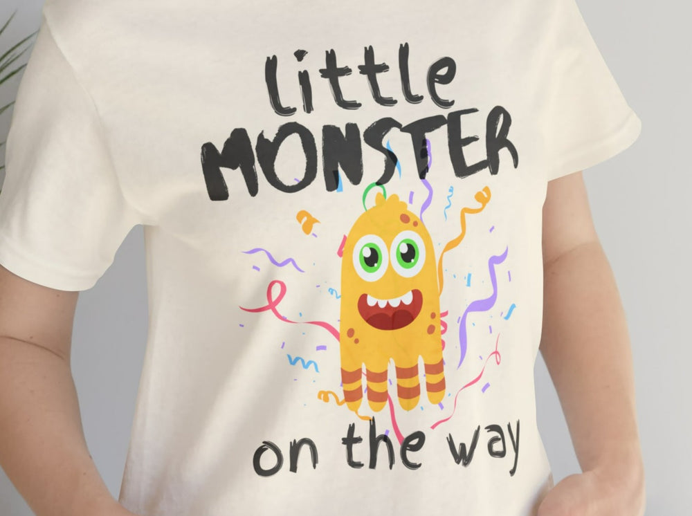 Little (Yellow) Monster On The Way Unisex Jersey Short Sleeve Tee.