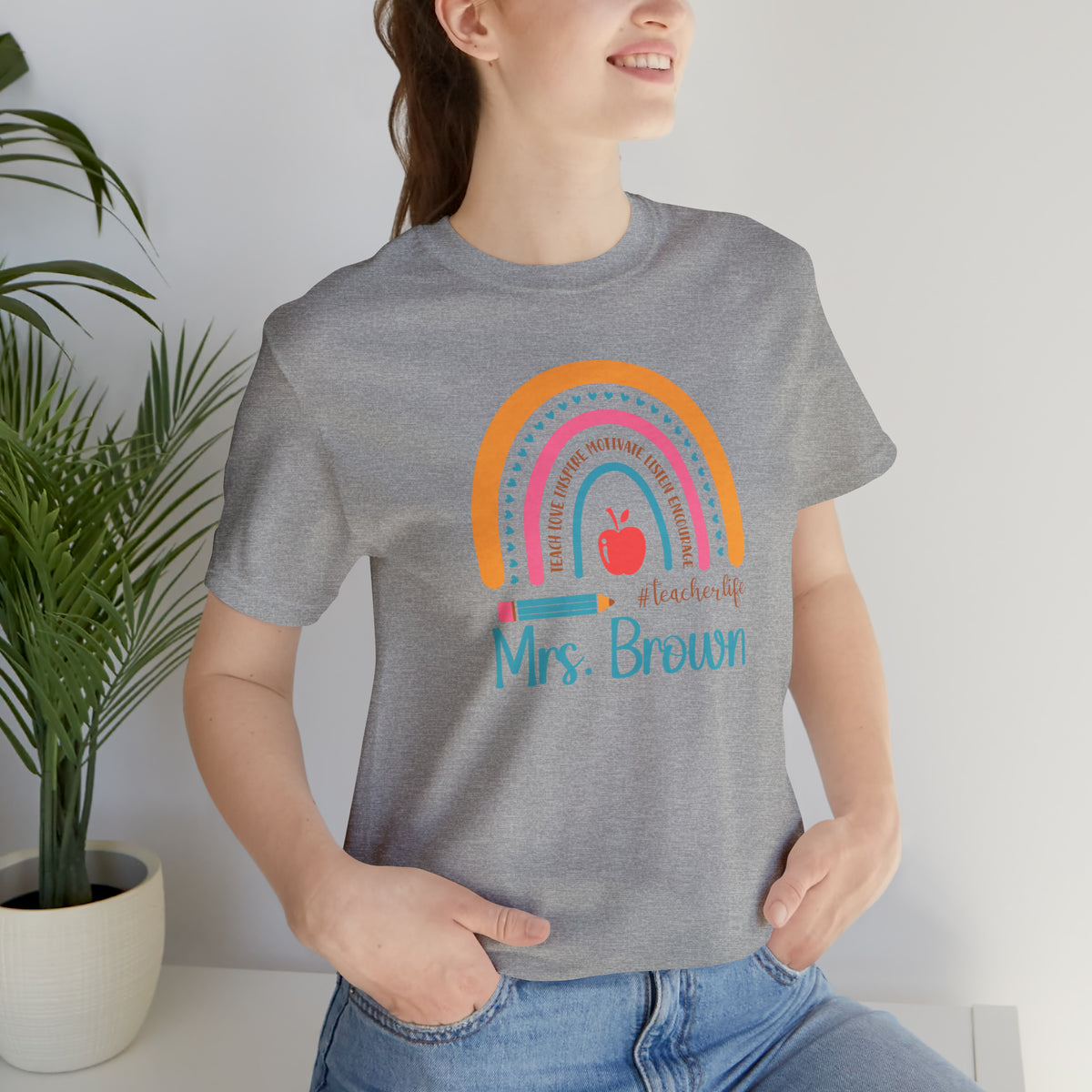 Teacherlife Personalized Unisex Jersey Short Sleeve Tee.