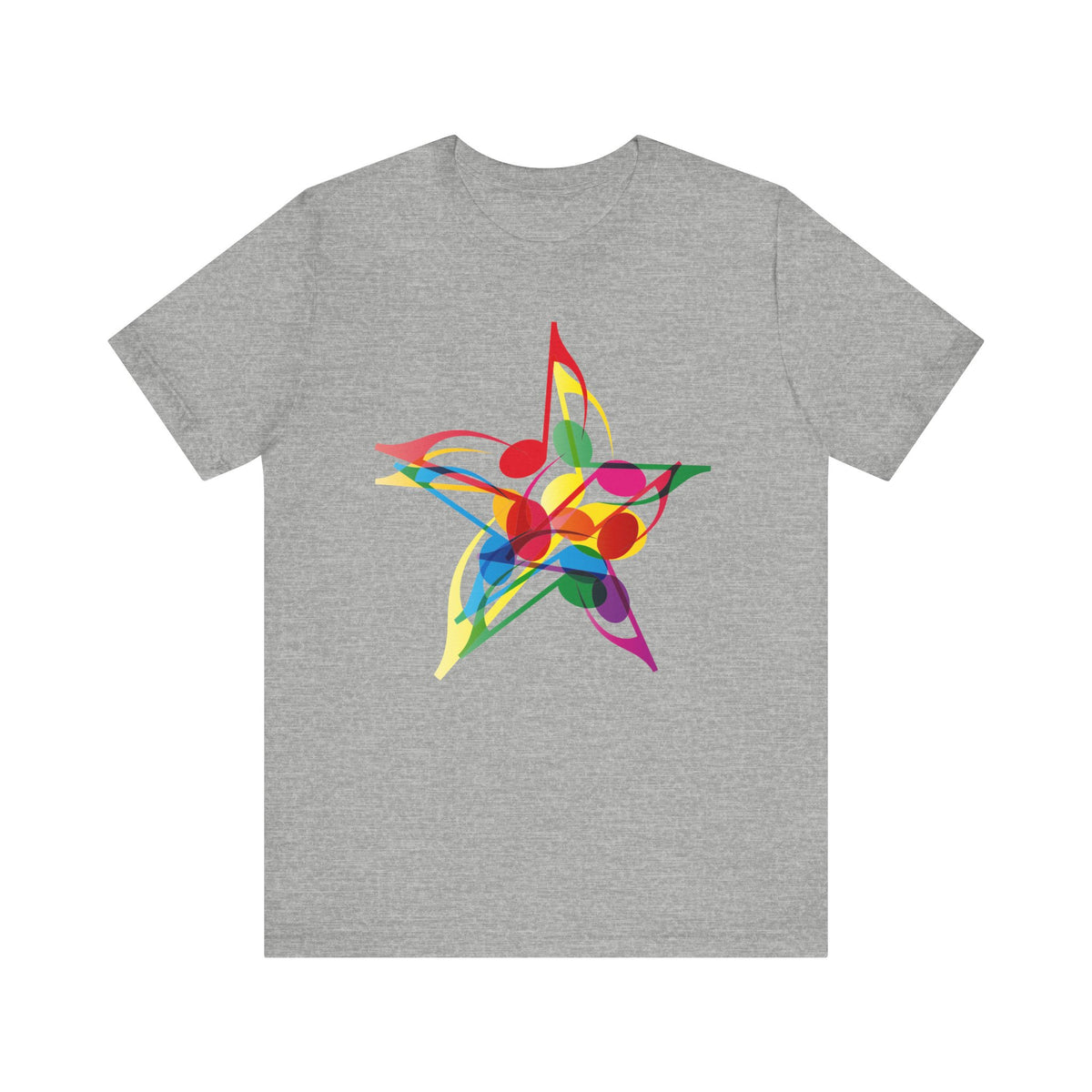 Music Notes Star Unisex Jersey Short Sleeve Tee