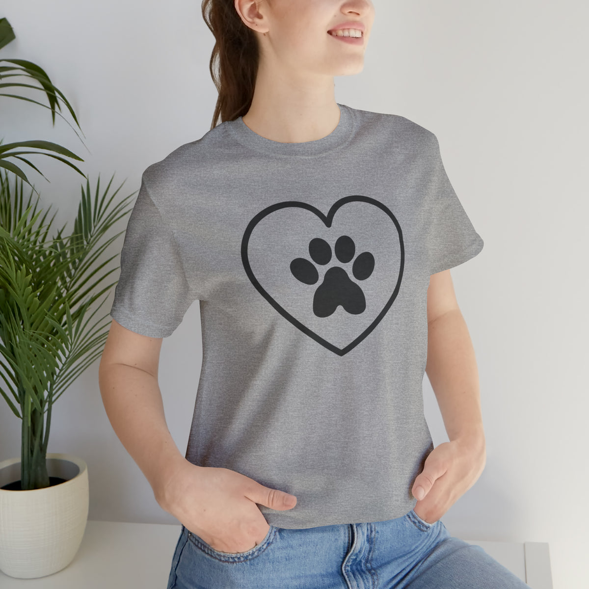 Paw in Heart Unisex Jersey Short Sleeve Tee.