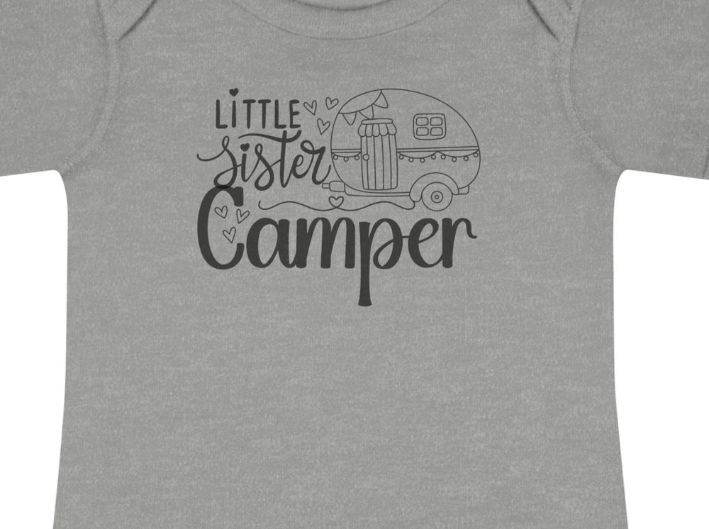 Little Sister Camper Infant Baby Rib Bodysuit.