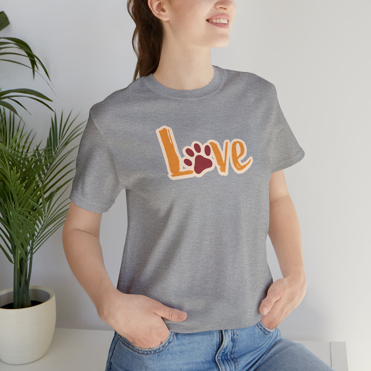 LOVE Paw Unisex Jersey Short Sleeve Tee.