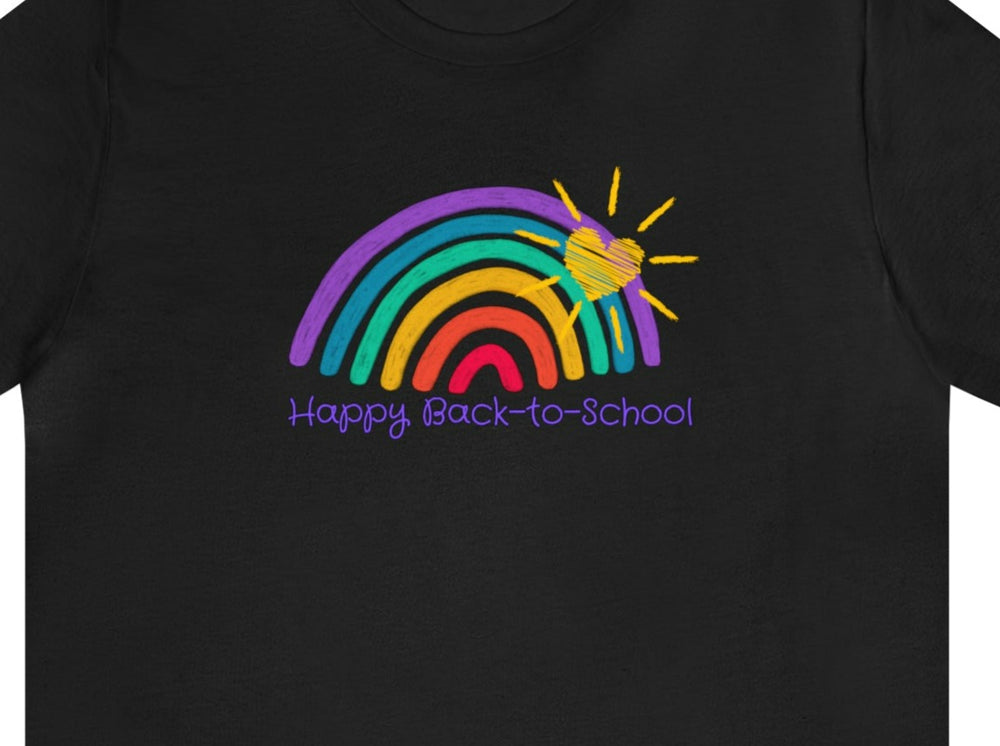 Happy Back-to-School Rainbow Unisex Jersey Short Sleeve Tee.