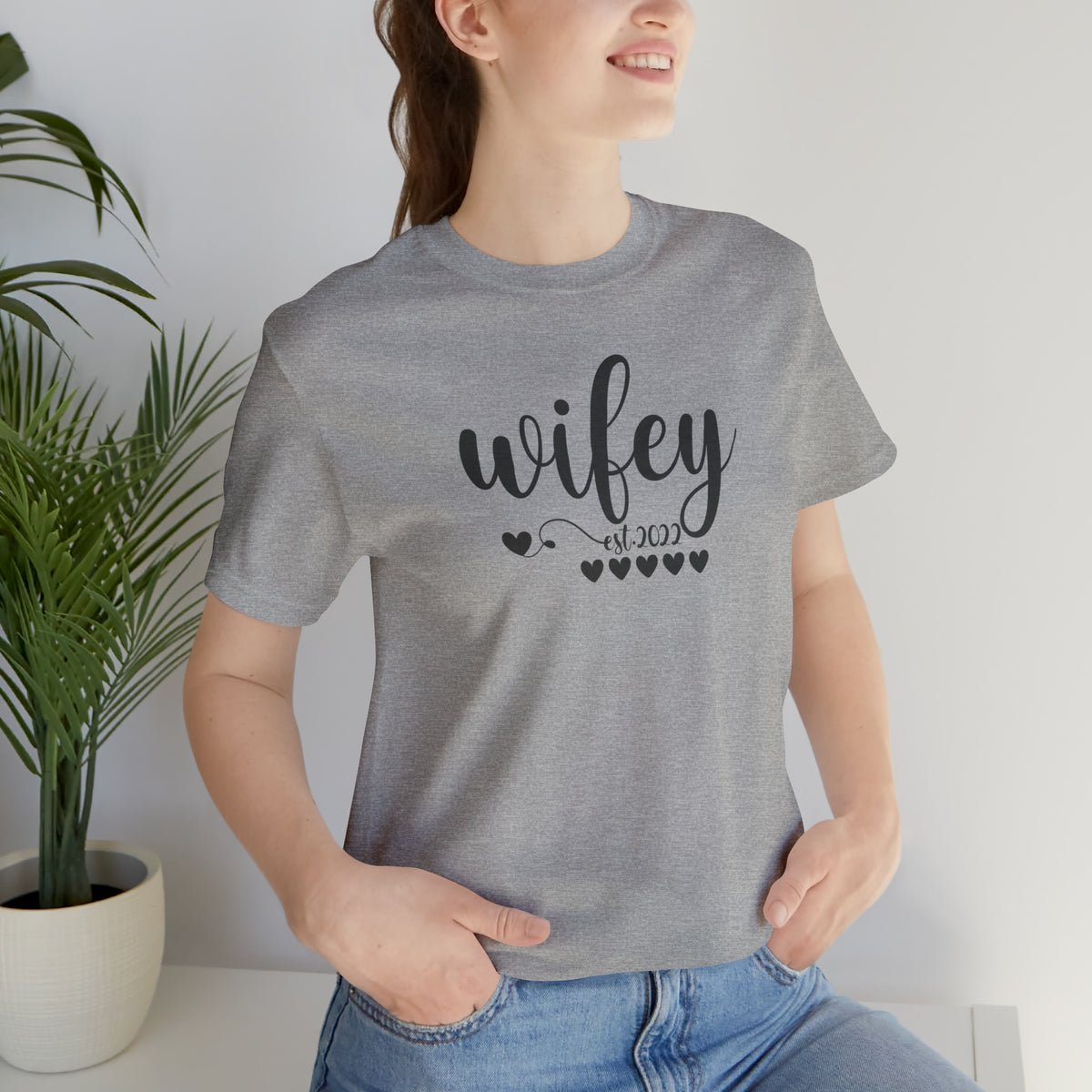 Wifey Est. 2022 Unisex Jersey Short Sleeve Tee.