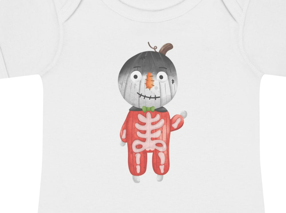 Cute Skeleton Character Infant Baby Rib Bodysuit.