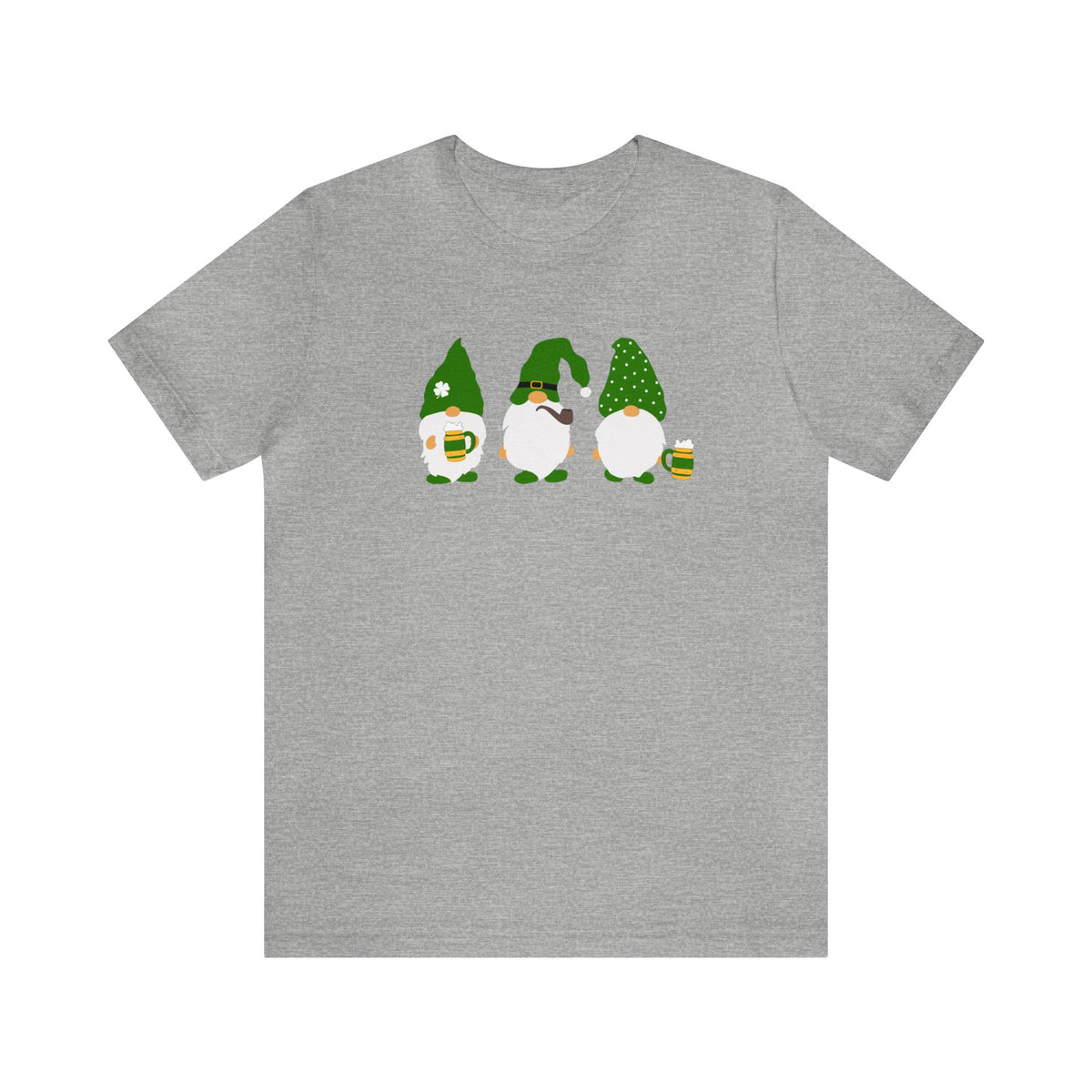 3 Gnomes Happy St Patrick's Day Unisex Jersey Short Sleeve Tee
