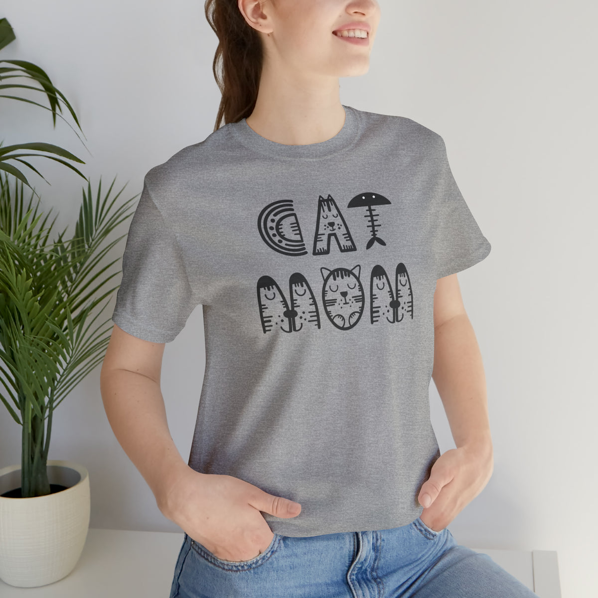 Cat Mom Unisex Jersey Short Sleeve Tee.