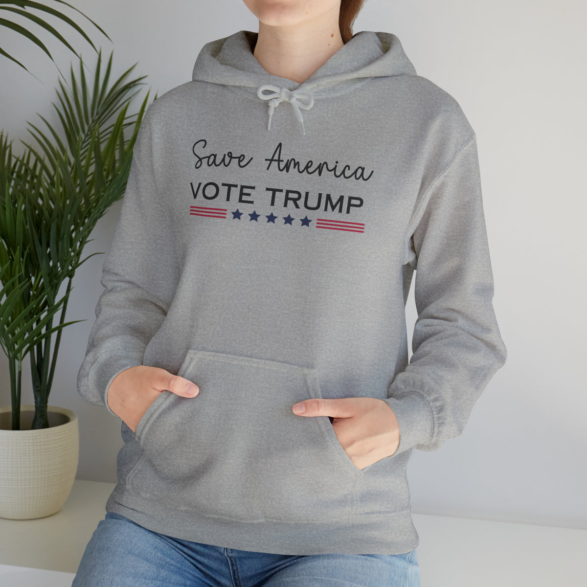 Save America VOTE TRUMP Unisex Heavy Blend™ Hooded Sweatshirt.