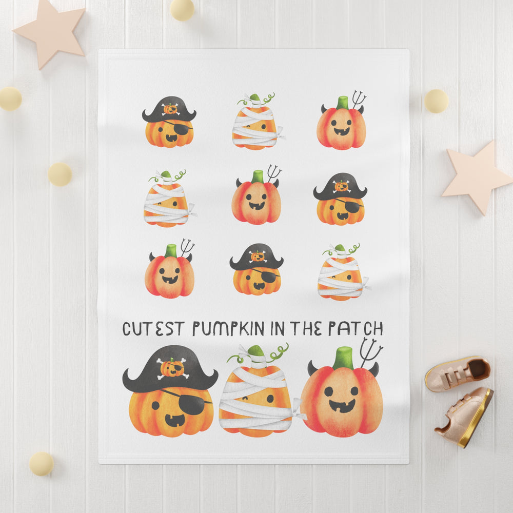 Cutest Pumpkin In The Patch Soft Fleece Baby Blanket.