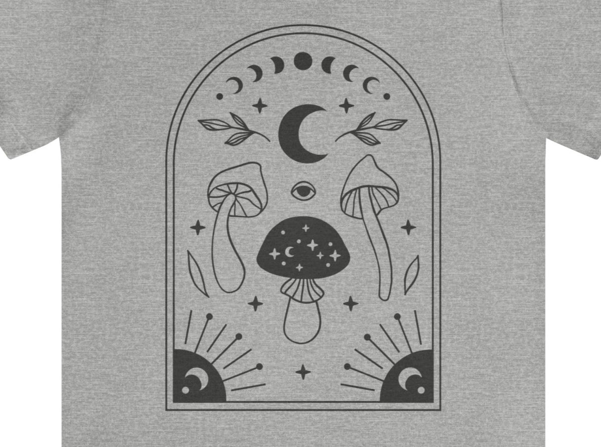 Mushroom Design Unisex Jersey Short Sleeve Tee.