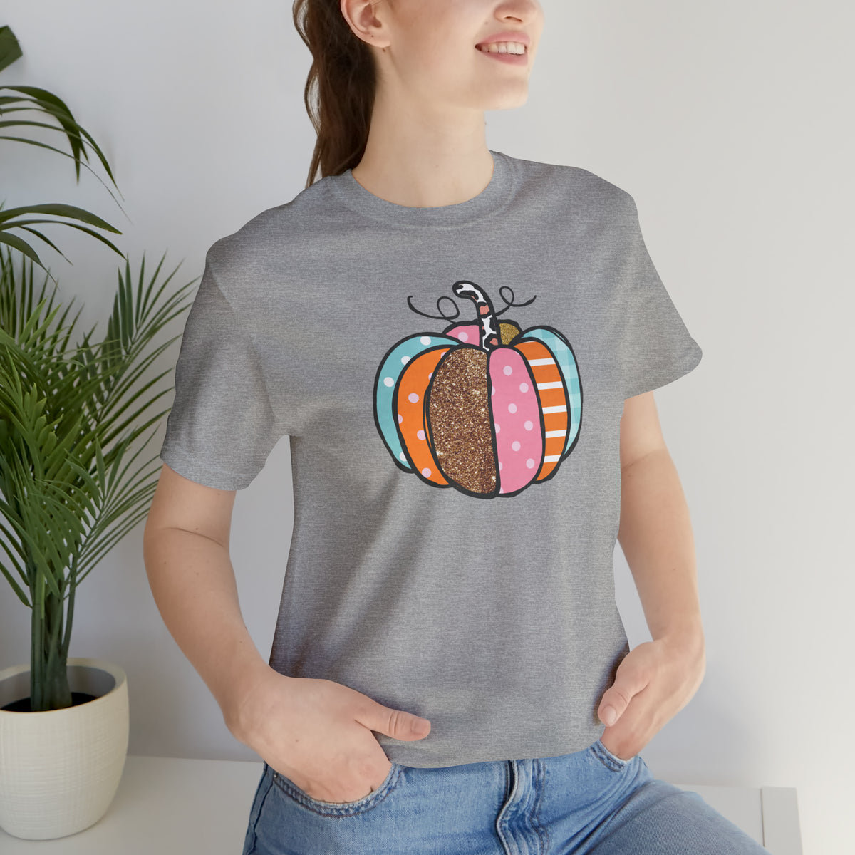 Patterns Pumpkin Unisex Jersey Short Sleeve Tee.