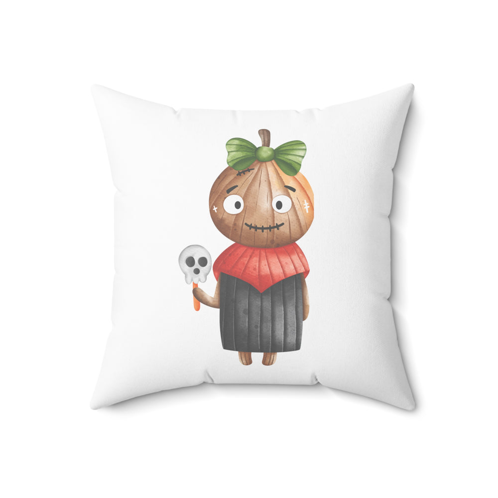 Halloween Girl Spun Polyester Square Pillow.