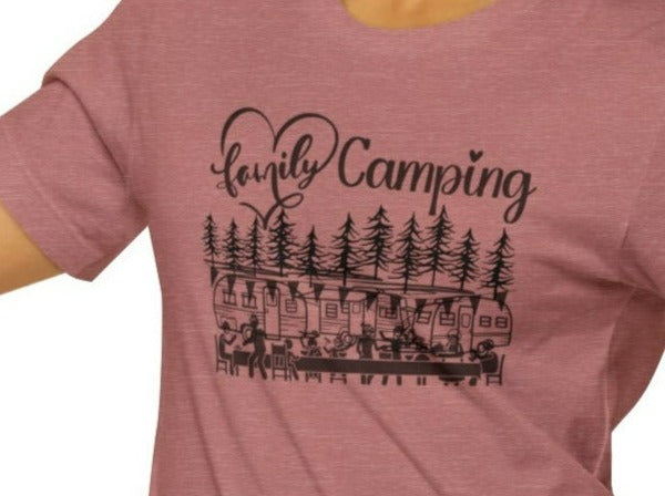 Family Camping Unisex Jersey Short Sleeve Tee.