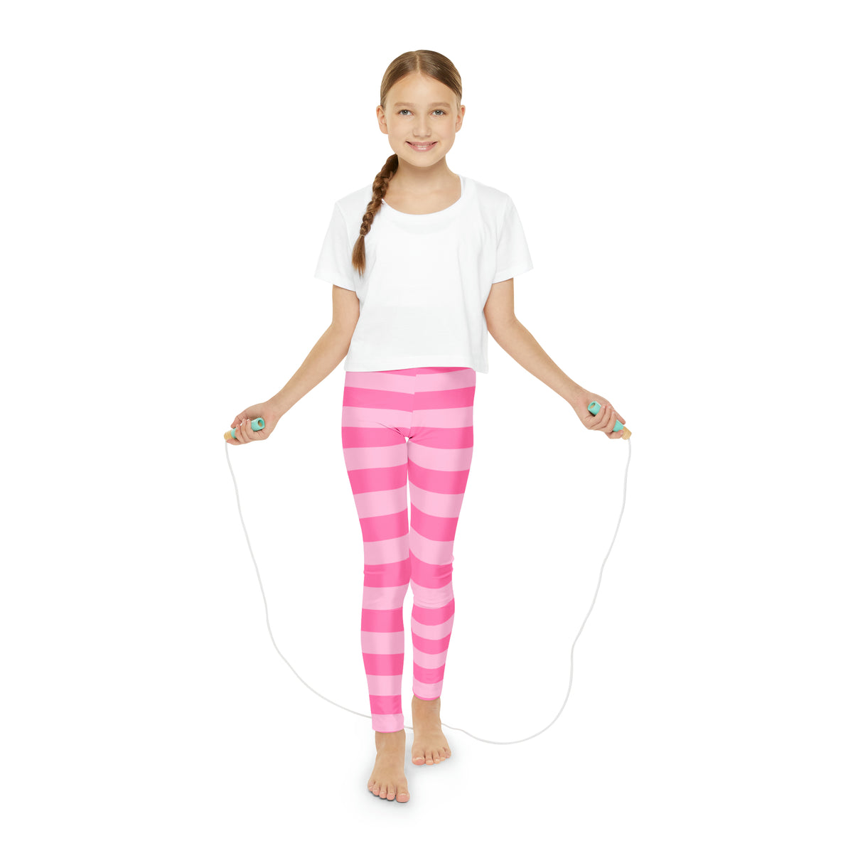 Unicorn World "Abby" Pink Striped Youth Full-Length Leggings