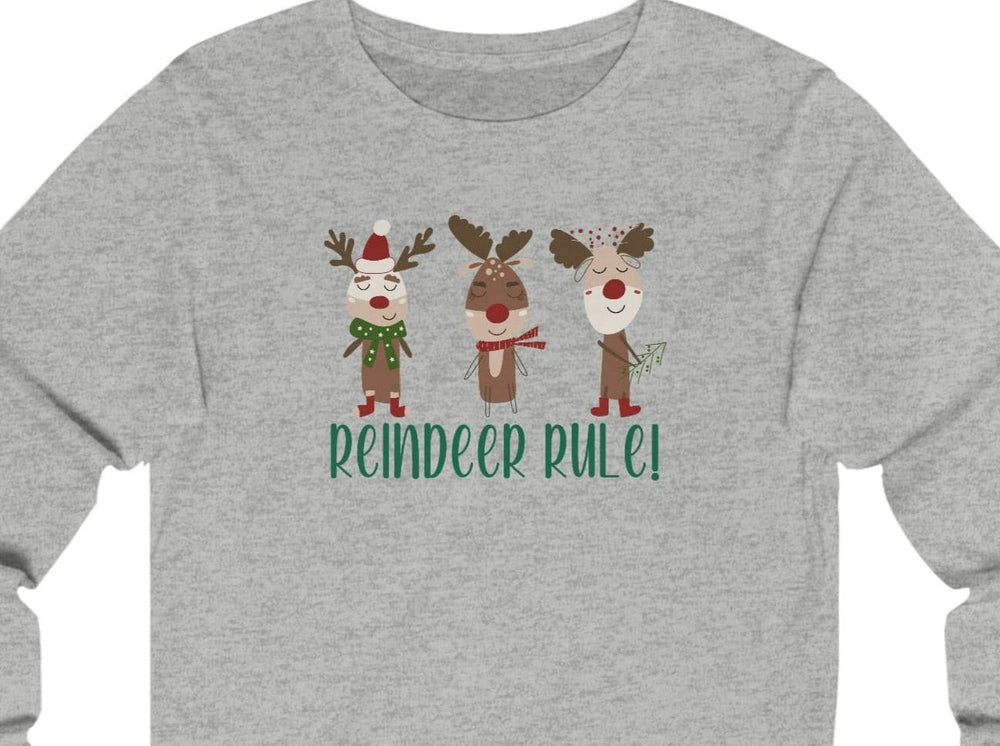 Reindeer Rule! Unisex Jersey Long Sleeve Tee.