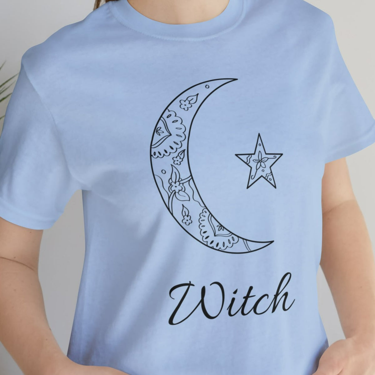 Witch & Crescent Moon Unisex Jersey Short Sleeve Tee