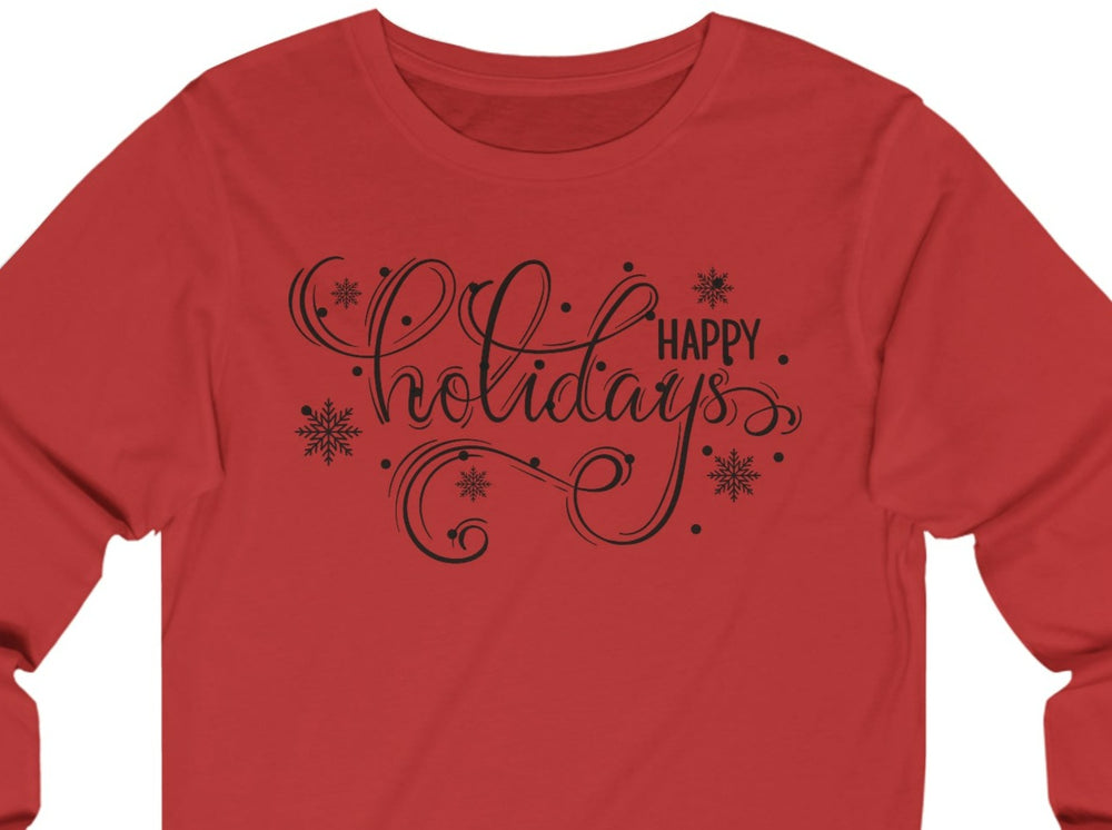 Happy Holidays Unisex Jersey Long Sleeve Tee.