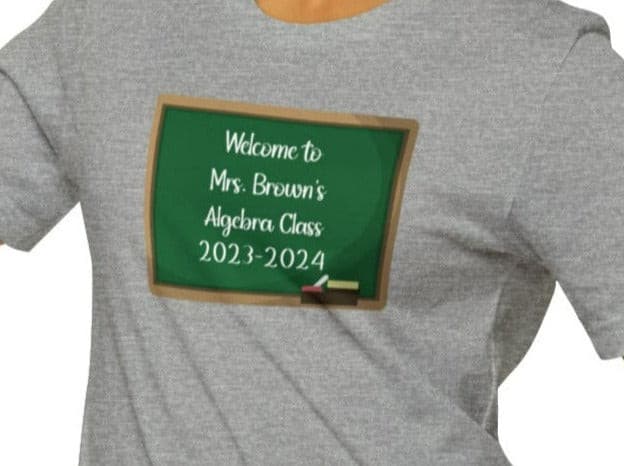 PERSONALIZED: WELCOME TO MRS. BROWN'S ALGEBRA CLASS YEAR Unisex Jersey Short Sleeve Tee.