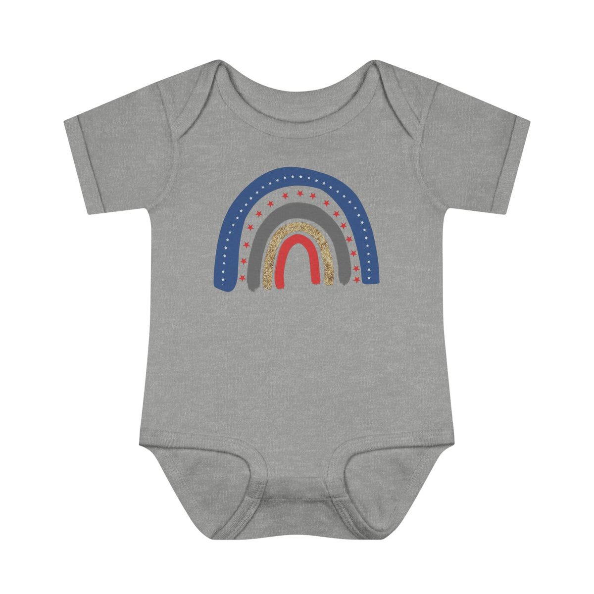 Patriotic Rainbow Infant Baby Rib Bodysuit.