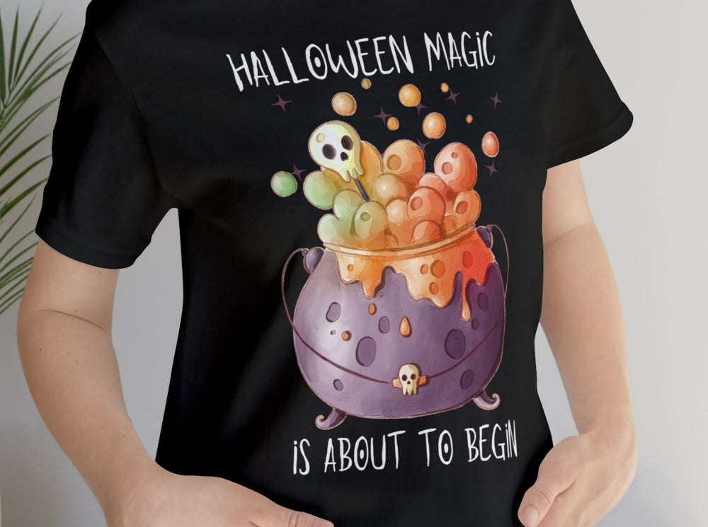 Halloween Magic Is About To Begin Unisex Jersey Short Sleeve Tee.