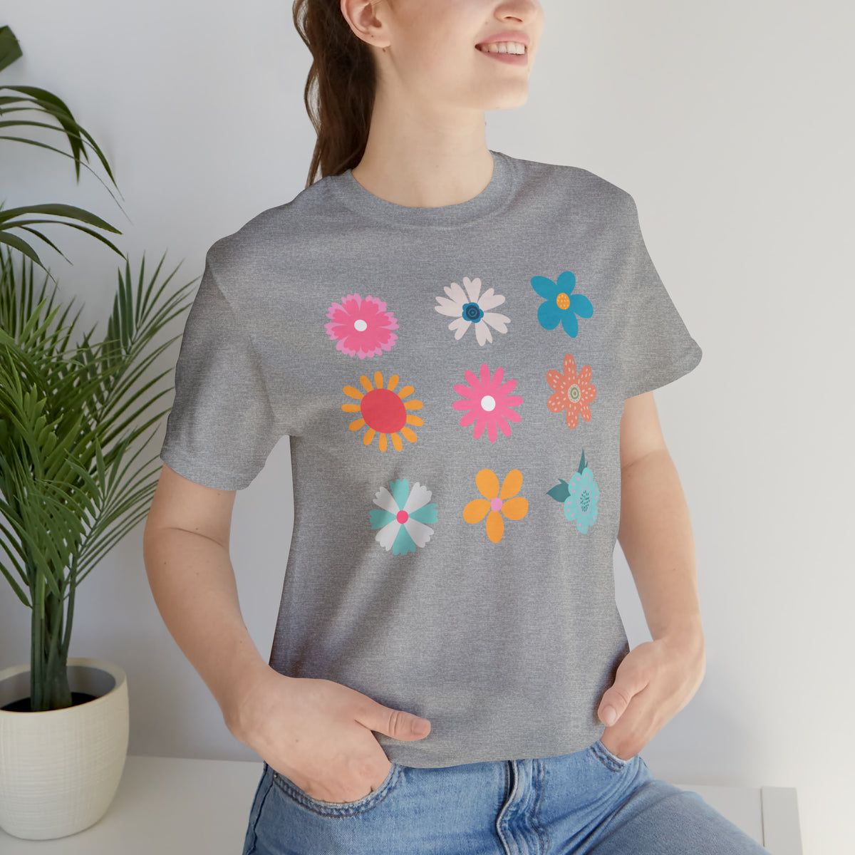 9x9 Flowers Unisex Jersey Short Sleeve Tee.