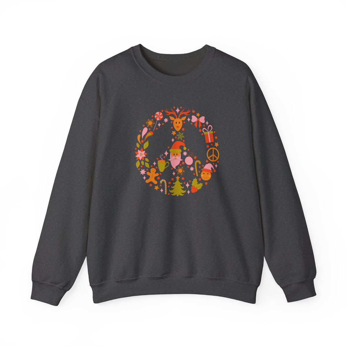 Christmas Peace Wreath Unisex Heavy Blend™ Crewneck Sweatshirt