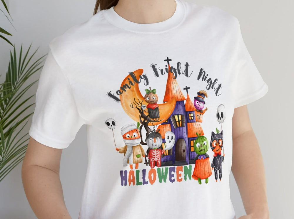 6 Person Family Fright Night Unisex Jersey Short Sleeve Tee.