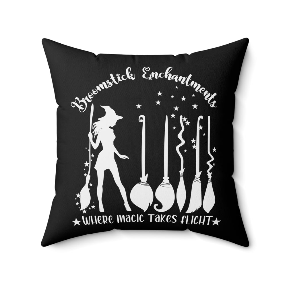 Broomstick Enchantments 2 Sided Spun Polyester Square Pillow.