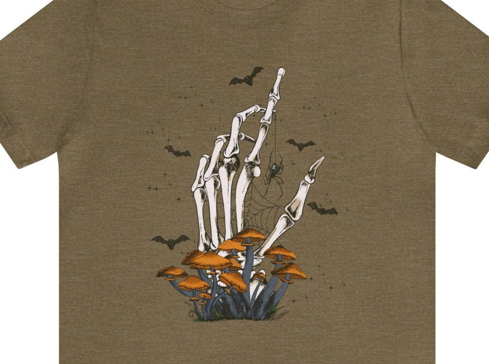 Skeleton Hand Scene Unisex Jersey Short Sleeve Tee.