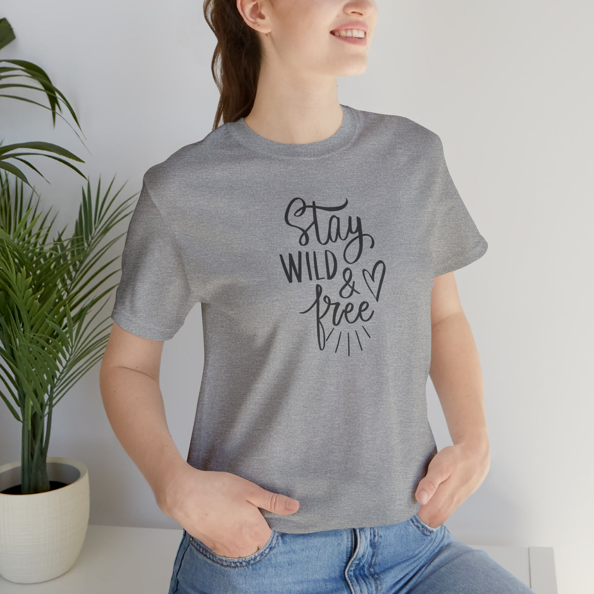 Stay Wild And Free Unisex Jersey Short Sleeve Tee.