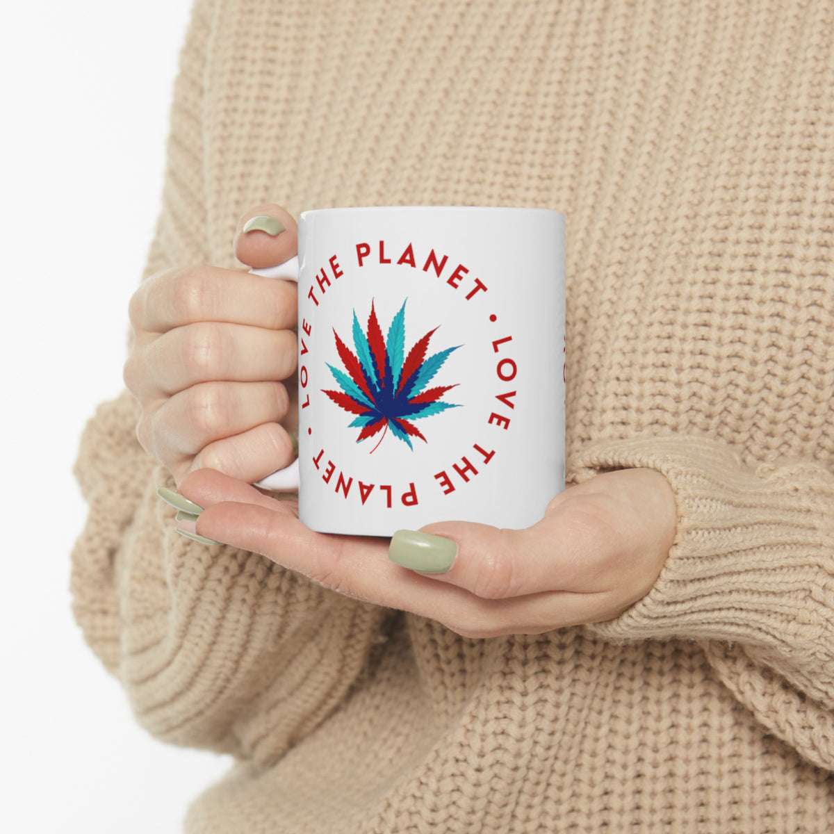Love The Planet Cannabis Ceramic Mug, (11oz)