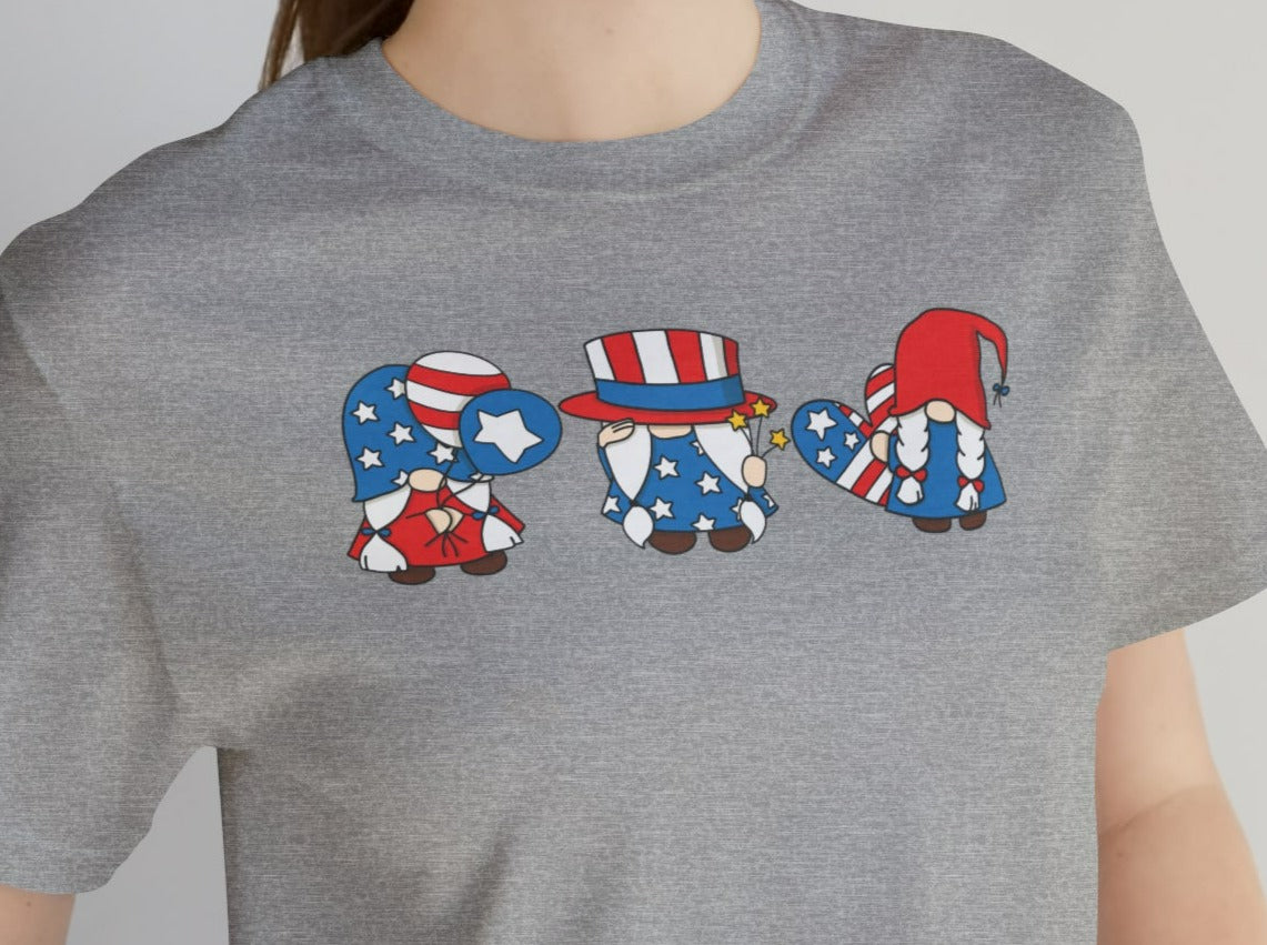 3 Patriotic Gnome Girls Unisex Jersey Short Sleeve Tee.