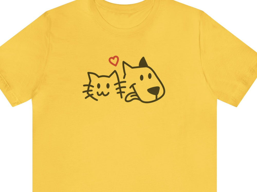 Happy Cat Heart Dog Unisex Jersey Short Sleeve Tee.