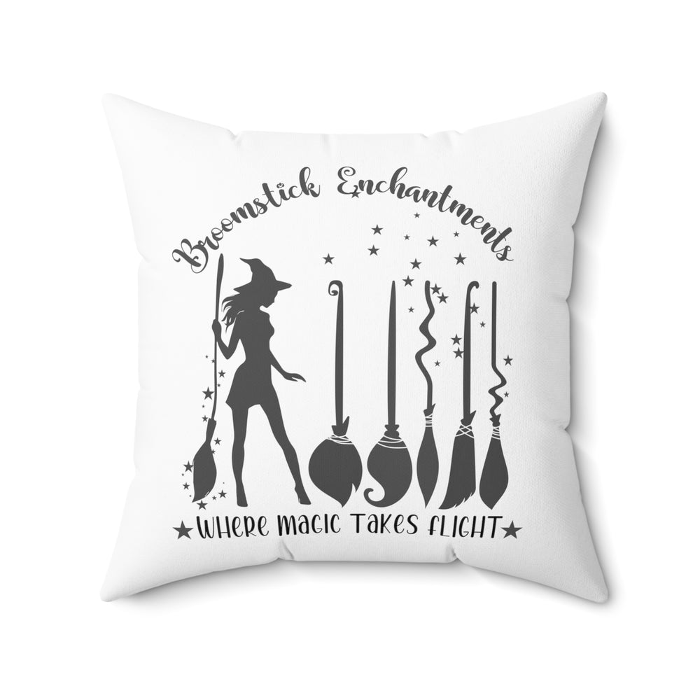 Broomstick Enchantments 2 Sided Spun Polyester Square Pillow.